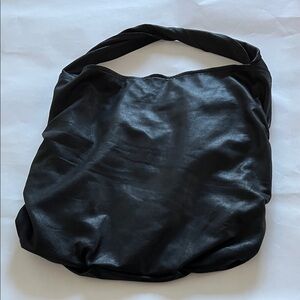 Elegant Black Leather Tote Bag